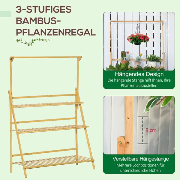 Blumentreppe 845-434V01 Braun - Bambus - 40 x 143 x 100 cm