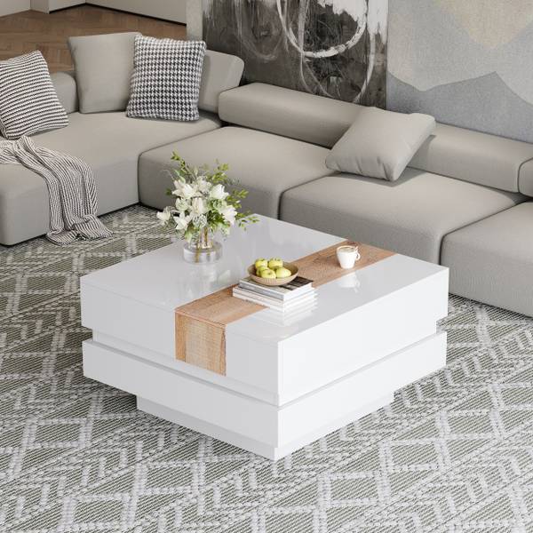 Couchtisch Cedarbrook Weiß - Holzwerkstoff - 70 x 39 x 70 cm