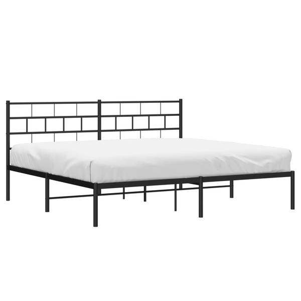 Metall Bettgestell 3030959-2 Schwarz - 198 x 207 cm