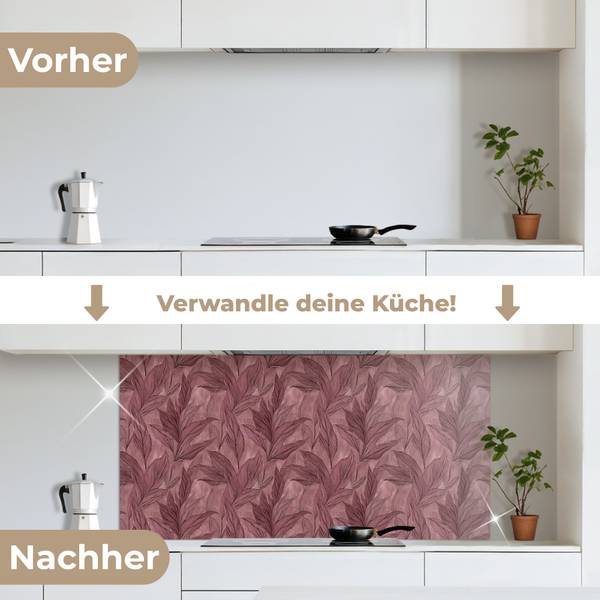 SPRITZSCHUTZ KÜCHE Blätter 120 x 60 cm