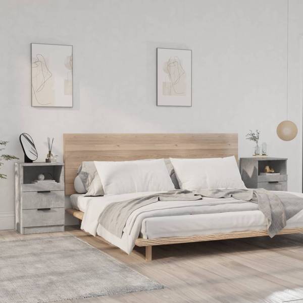 Nachttisch 3013695-2 (2er Set) Steingrau