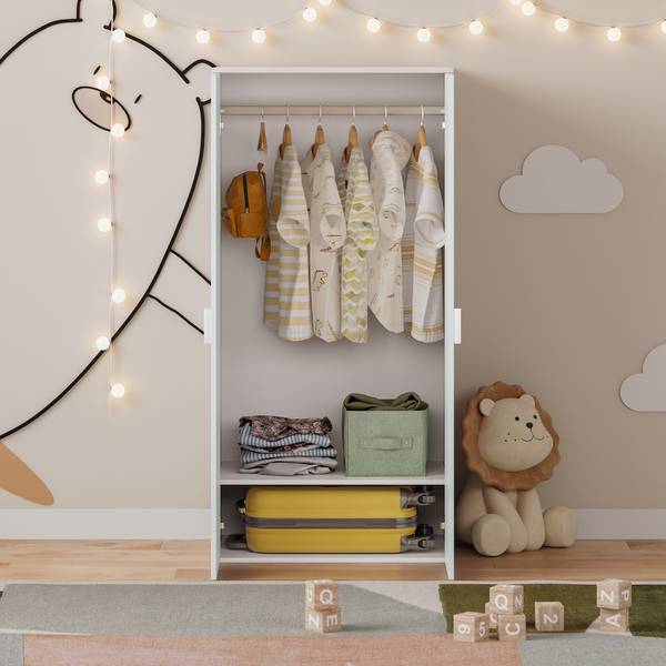 Kinderkleiderschrank Sandnes Hellgrün - Mint - Weiß