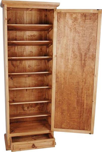 Schuhschrank Mexico Gelb - Kiefer - 70 x 190 x 41 cm