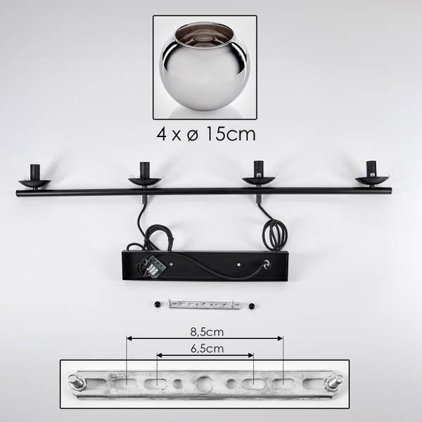 Pendelleuchte Cesaro Grau - Silber - Metall - 16 x 22 x 110 cm