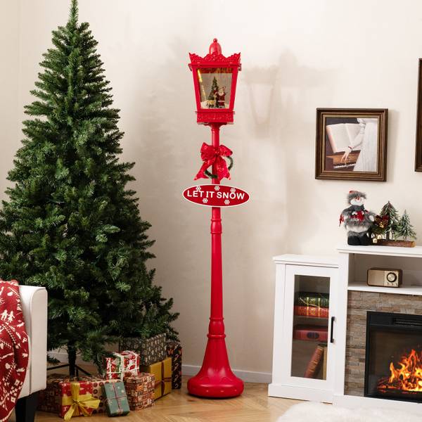 Weihnachtslaterne OY47489PQ Rot - Kunststoff - 30 x 185 x 30 cm