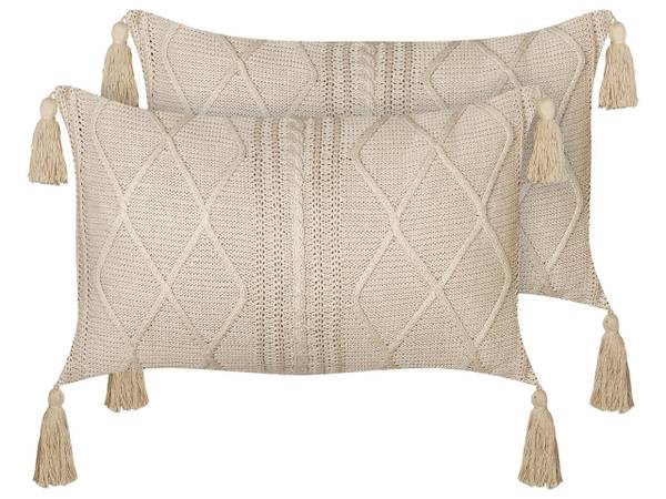 Sierkussen CAESIA 2-delig beige - natuurvezel - 30 x 15 x 50 cm