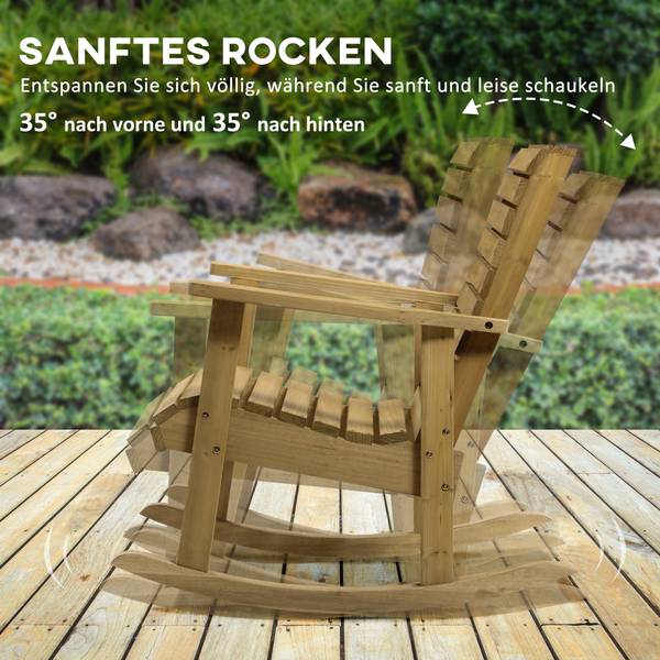 Schaukelstuhl 84G-143V00LR Braun - Tanne - 86 x 85 x 64 cm