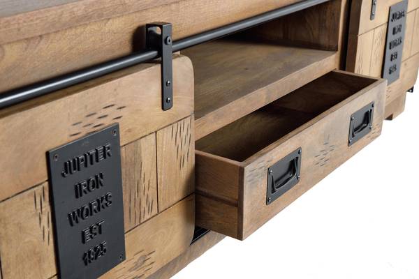 TV Schrank 1237 Braun - Massivholz - 50 x 55 x 180 cm