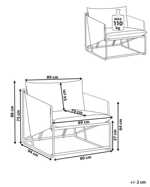 Chaise de jardin PONTE Beige - Grau - Breite: 80 cm