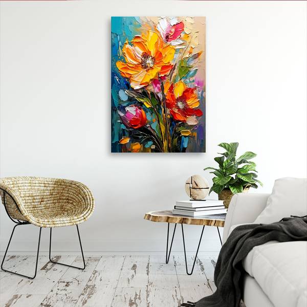Wandbild Blumen 80 x 120 cm