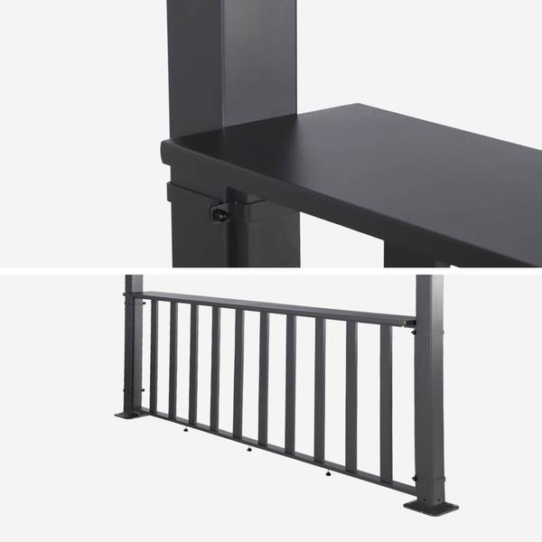 Theke Palace Grau - Metall - 26 x 92 x 272 cm