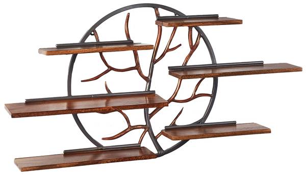 Wandregal EDEN Braun - Massivholz - 18 x 81 x 115 cm