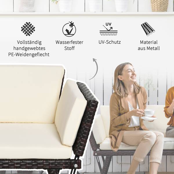 Rattansofa 860-049 Braun