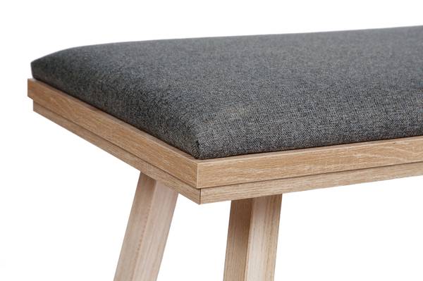Sitzbank gepolstert Die Zeitlose Grau - Eiche Hell