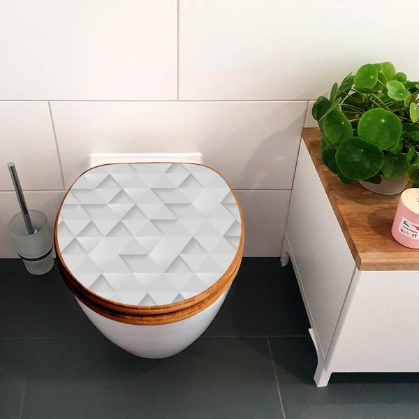 WC-Sitz mit Absenkautomatik Weisse Dreie Bambus - Holzwerkstoff - 38 x 5 x 49 cm