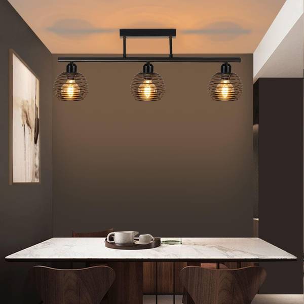 Plafonnier Franz Noir - Métal - 15 x 30 x 68 cm