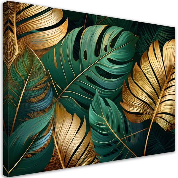 Tableau déco feuilles de monstera 90 x 60 cm