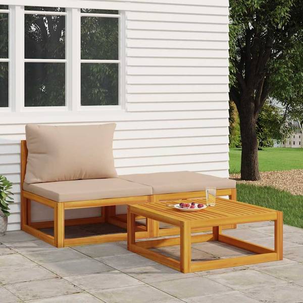 Salon de jardin 3028500-5  (lot de 3) Taupe