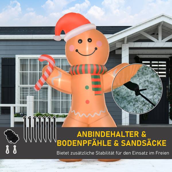 Décoration de Noël gonflable 844-380V90 Jaune - Textile - 65 x 240 x 170 cm