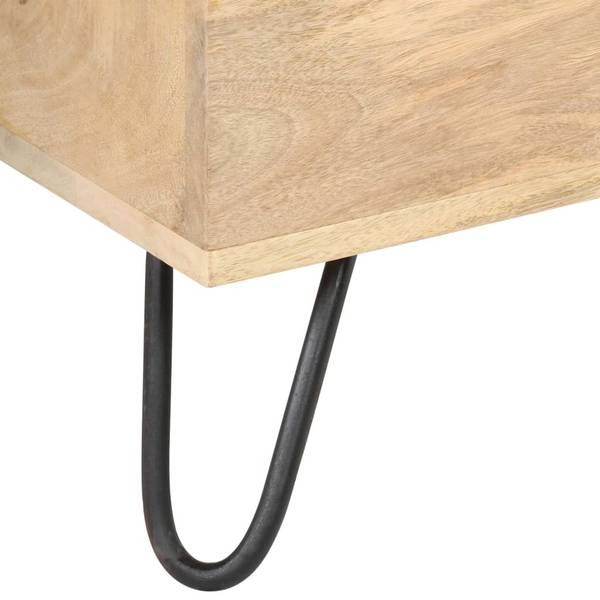 Coffre 289635 Marron - Manguier - Acier - 90 x 45 x 40 cm