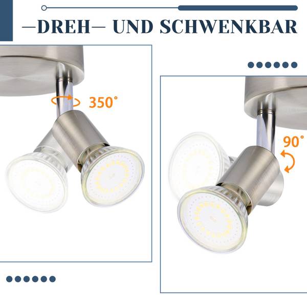Spot plafond Windsheim 2 ampoules Argenté