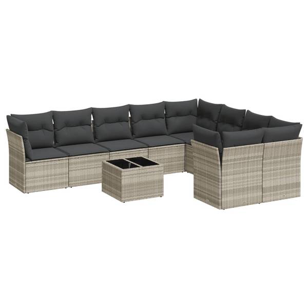 Garten-Lounge-Set 3035191-2 10-teilig Hellgrau