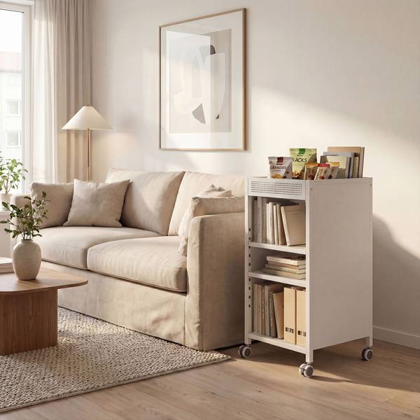 Bücherregal 83B-585V00WT Weiß - Stahl - Polypropylen - 34 x 70 x 35 cm