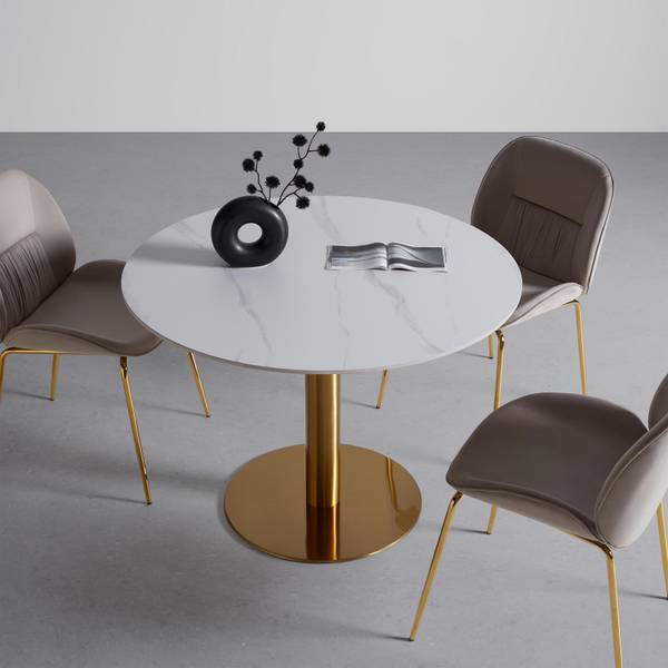 Stuhl AZRA Beige - Metall - Textil - 48 x 85 x 61 cm