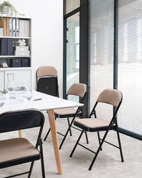 Vergaderstoel SPARKS 4-delig beige - zwart