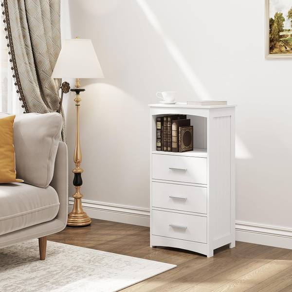 Badezimmerschrank Nancy Weiß - Holzwerkstoff - 40 x 80 x 30 cm