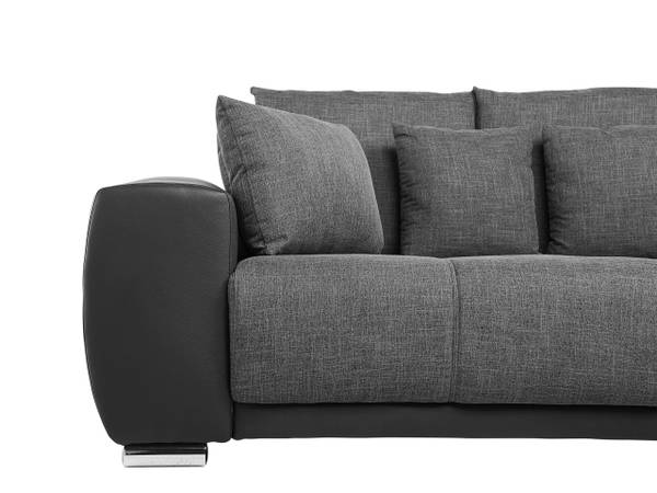Sofa TORPO 9-tlg Schwarz - Grau - Silber