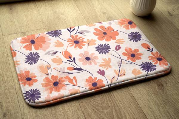 Badteppich Florales Muster 75 x 45 x 75 cm