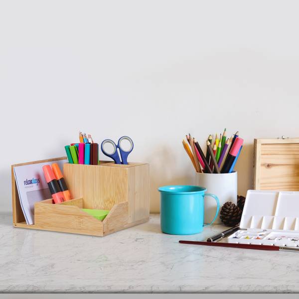 Schreibtisch Organizer Bambus Braun - Bambus - 21 x 11 x 19 cm