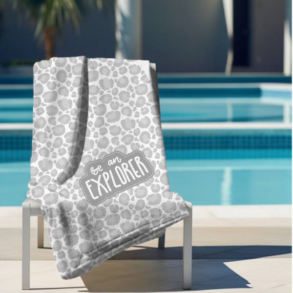Strandtuch XXL Leo Grau Grau - Textil - 100 x 200 x 1 cm