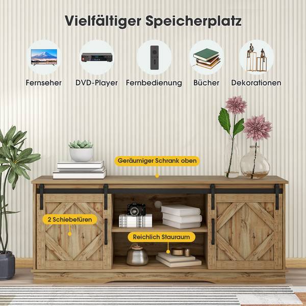 TV-Lowboard Astraios Ⅳ Schwarz - Braun - Holz