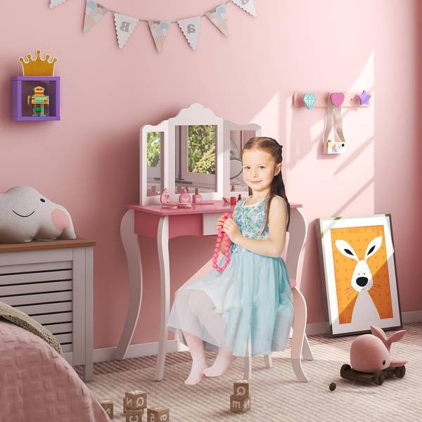 Kinder kaptafel TK32525ITNL wit - plaatmateriaal op houtbasis - 42 x 100 x 68 cm