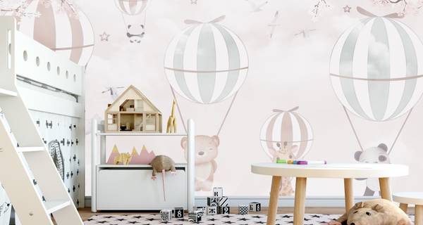 Vlies-Fotobehang BALLONNEN Bloemen 368 x 254 x 254 cm