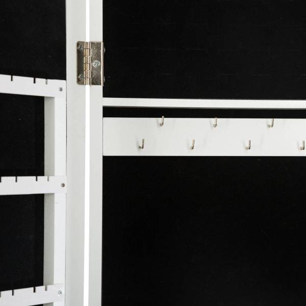 LED-Schmuckschrank BETTANY Weiß - Holzwerkstoff - 37 x 148 x 47 cm