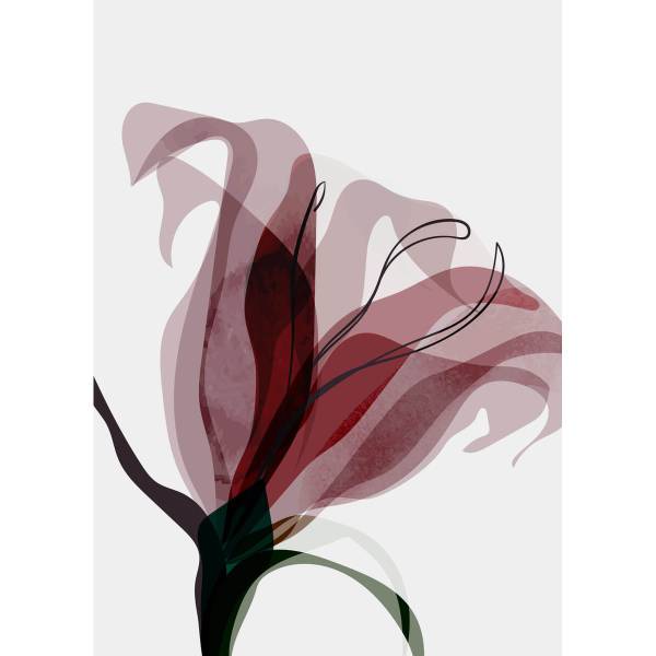 Tableau mural fleur abstraite 120 x 80 cm