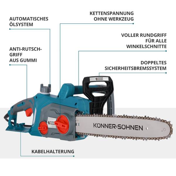 Elektro-Kettensäge KS CS1800-14 Blau - Kunststoff - 29 x 20 x 50 cm