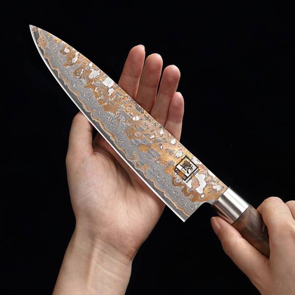 Kochmesser MysticMagma Braun - Holzwerkstoff - Metall - 5 x 12 x 41 cm