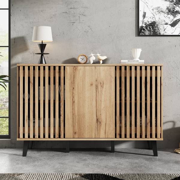 Sideboard RIFTMYRKONATH Braun - Textil - 150 x 95 x 40 cm