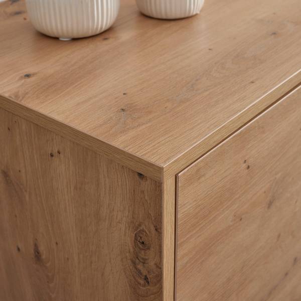 Sideboard FOSCA Schwarz - Braun - Metall - 100 x 76 x 40 cm
