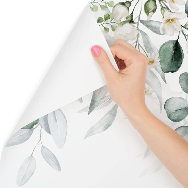 Vlies-Fotobehang AQUARELBLADEREN Bloemen 460 x 300 x 300 cm