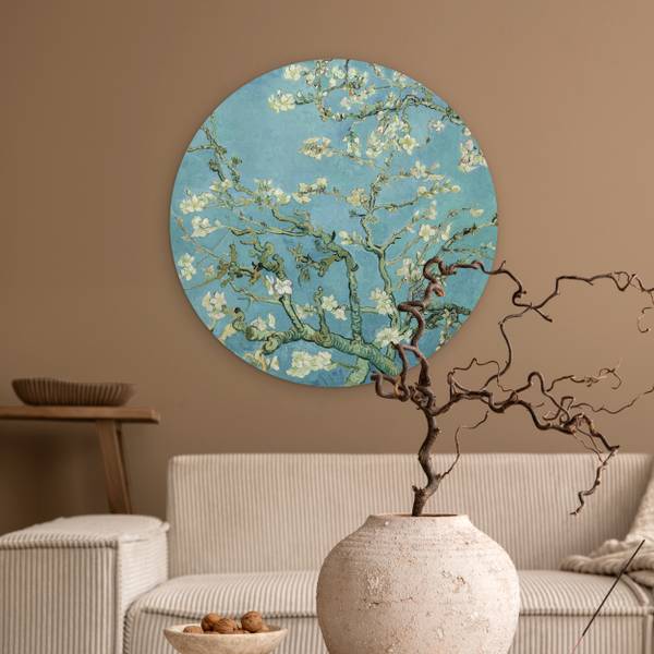 Cercle mural Fleur d'amandier 60 x 60 cm