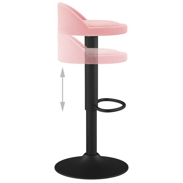 Tabouret de bar 3007071-2 lot de 2 Rose foncé