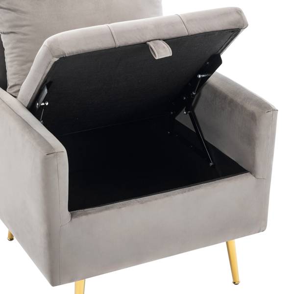 Sessel mit 2 Kissen Nulzu Grau - Metall - Textil - 76 x 76 x 71 cm