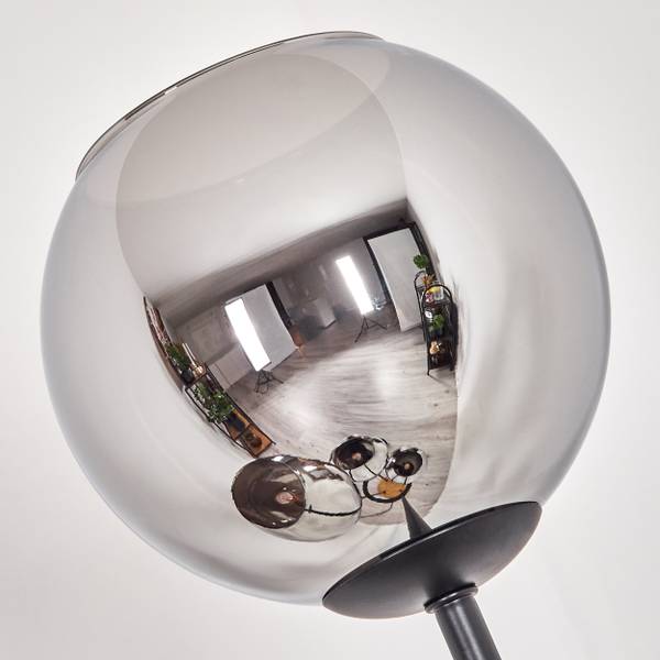 Stehlampe Cesaro Grau - Silber - Kiefer - Aluminium - Klarglas - 30 x 147 x 90 cm