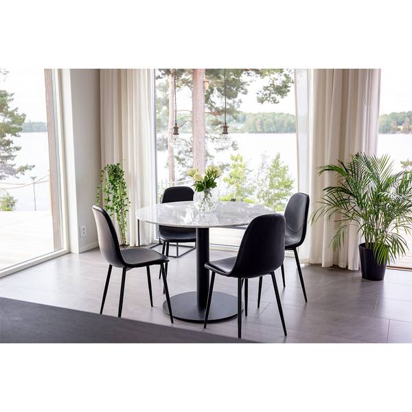 Table de salle à manger Estelle Blanc - Marbre - 106 x 75 x 106 cm