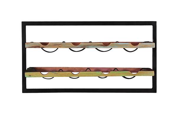 RIVERBOAT Wandregal Metall - Massivholz - 65 x 35 x 25 cm